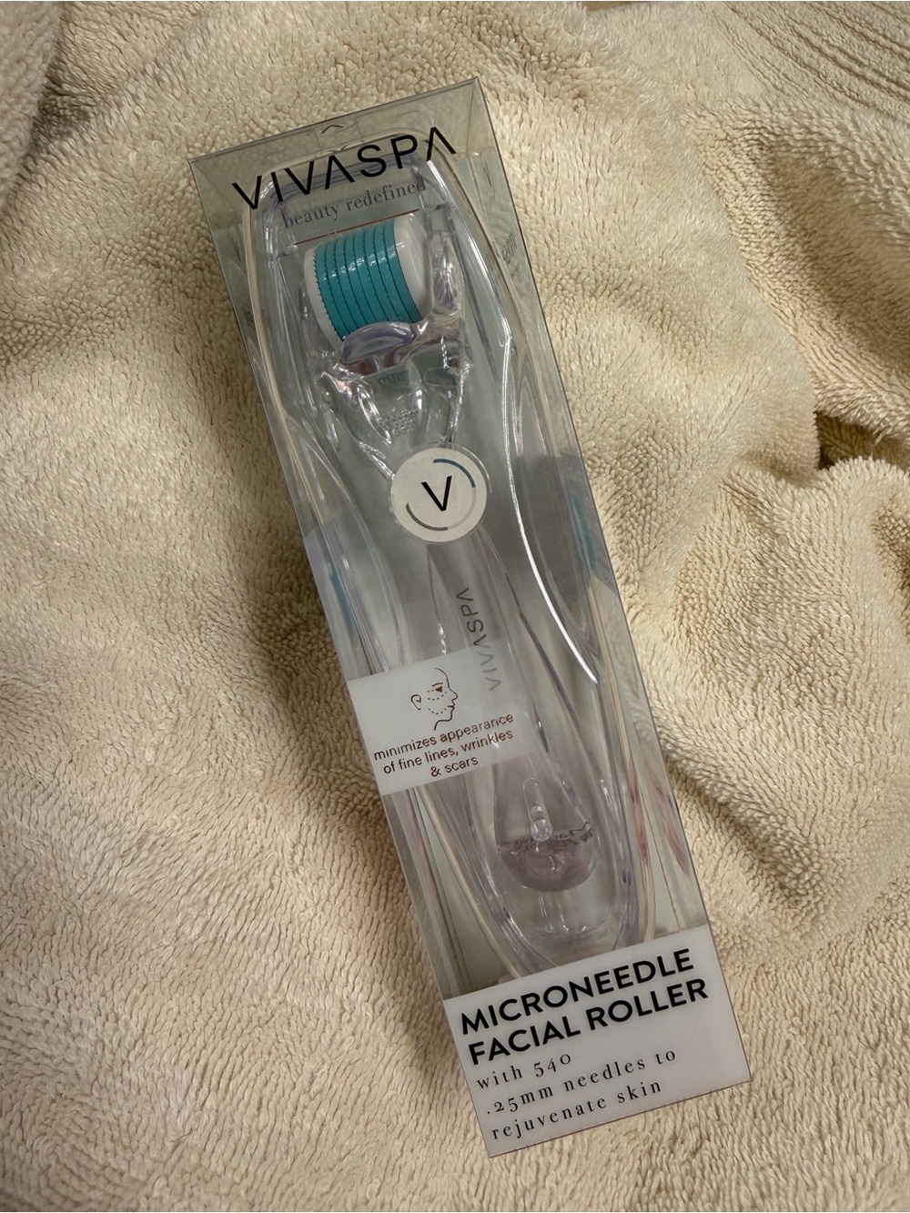 VIVASPA Microneedle Facial Roller with 540 .25mm Needles to Rejuvenate Skin